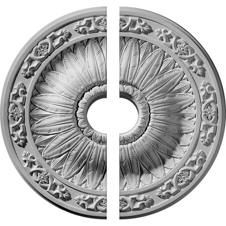 Ekena Millwork Lunel Ceiling Medallion, Two Piece (Fits Canopies up to 3 3/4"), 20 1/4"OD x 3 1/2"ID x 1 1/2"P CM20LU2-03500